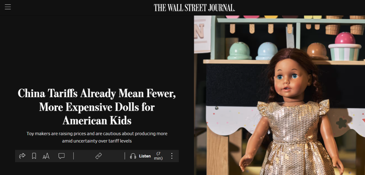 【世界说】美媒：美国儿童玩具涨价缺货业者质问“为何对孩子的快